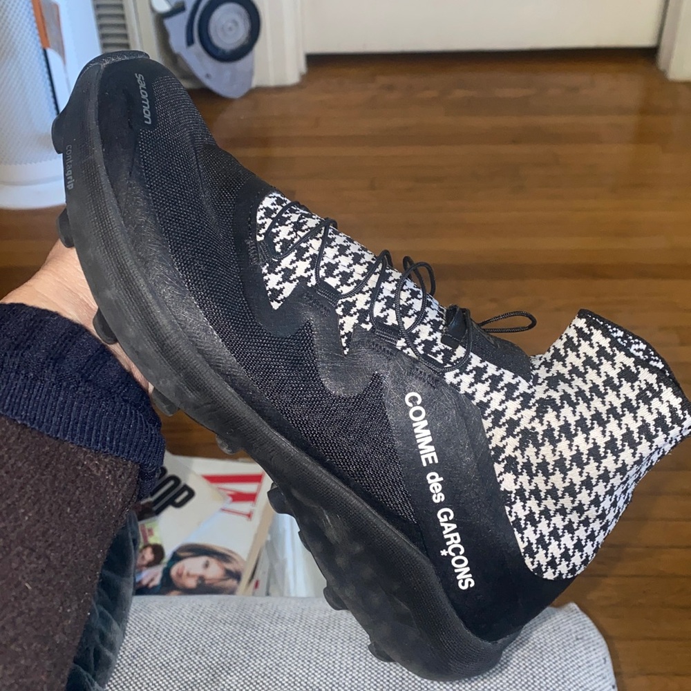 Comme des Garcons Salomon’s Black and White Athletic Shoes